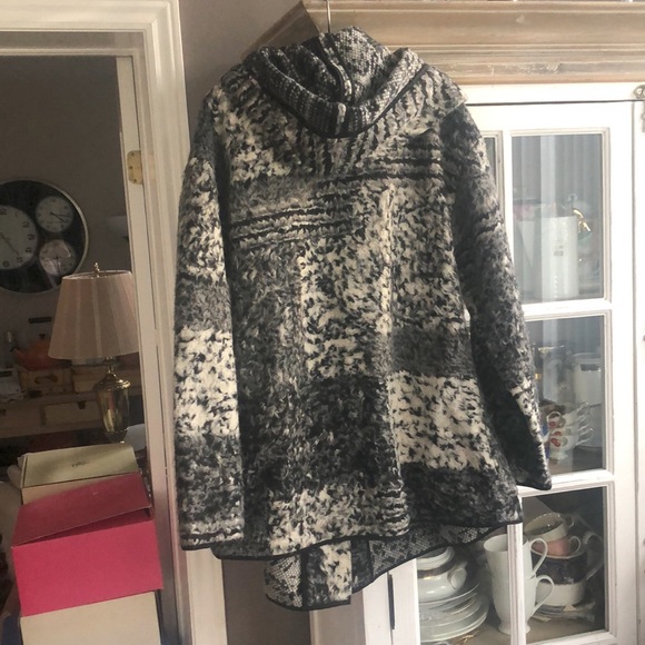 LUNDSTROM Black + White Hooded Sweater Jacket, S - Picture 7 of 7